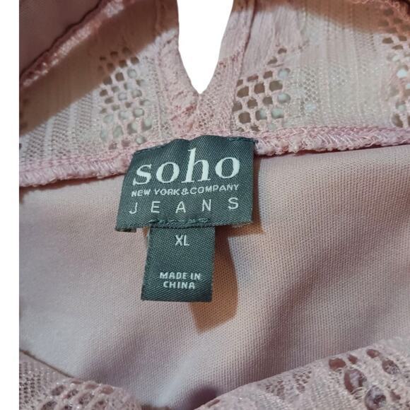 Lacey Boho Fairy Tunic Top Blouse XL Pastel Lavender Purple Flowy Yoke‎ Girly - Picture 7 of 10